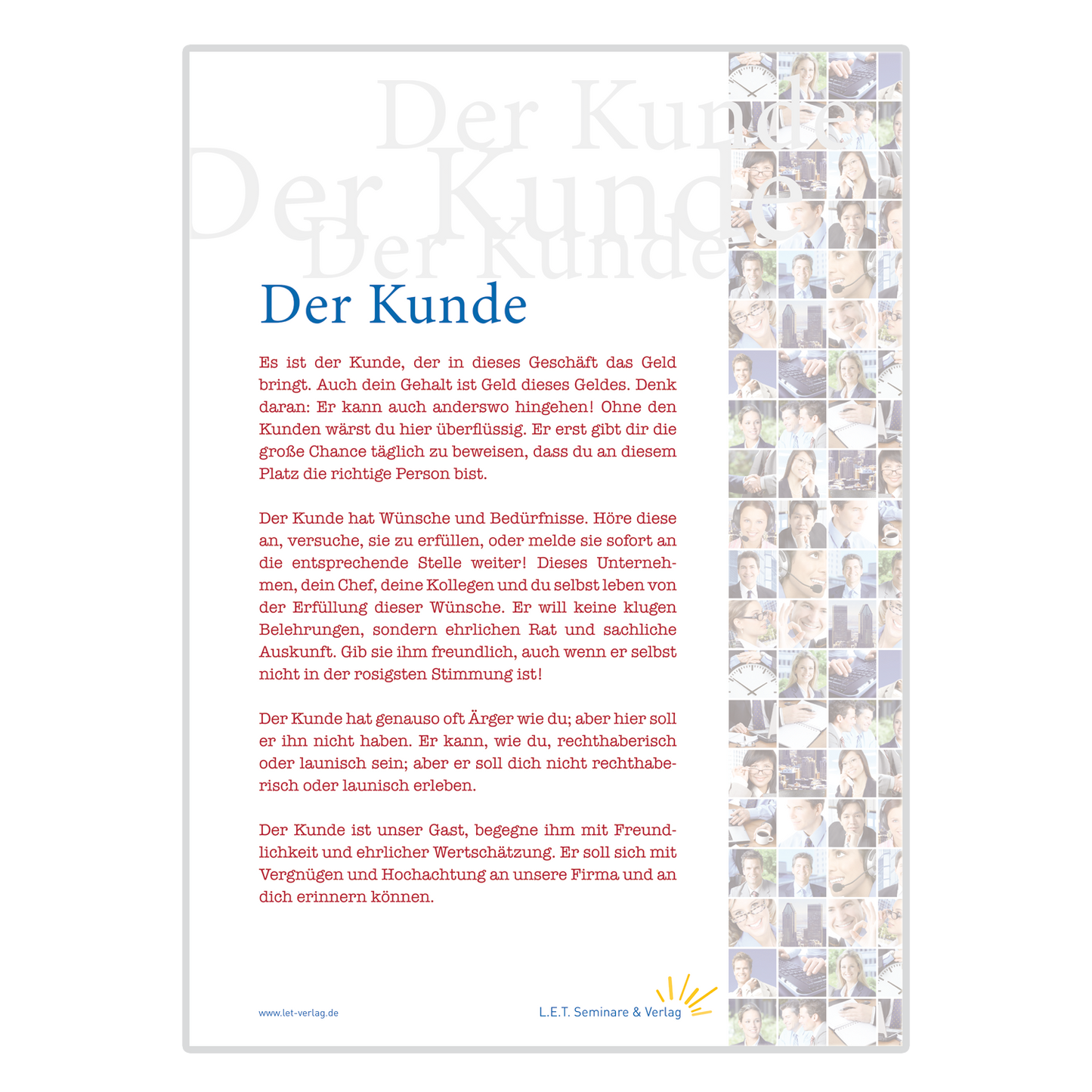 Der Kunde - Credo des Verkaufs