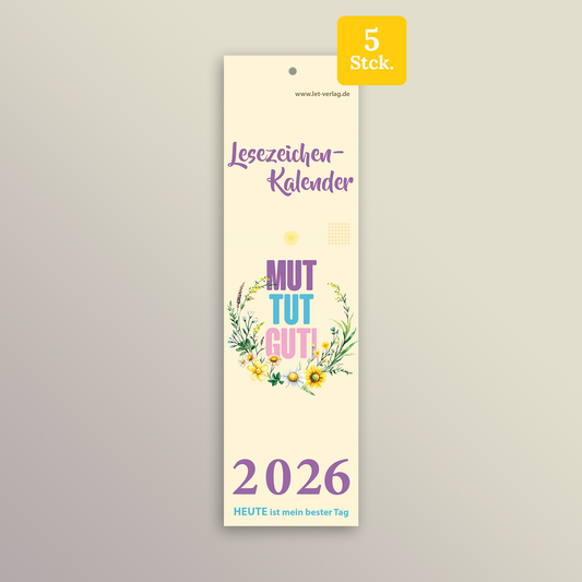 Lesezeichenkalender 2026 - 5er-Set