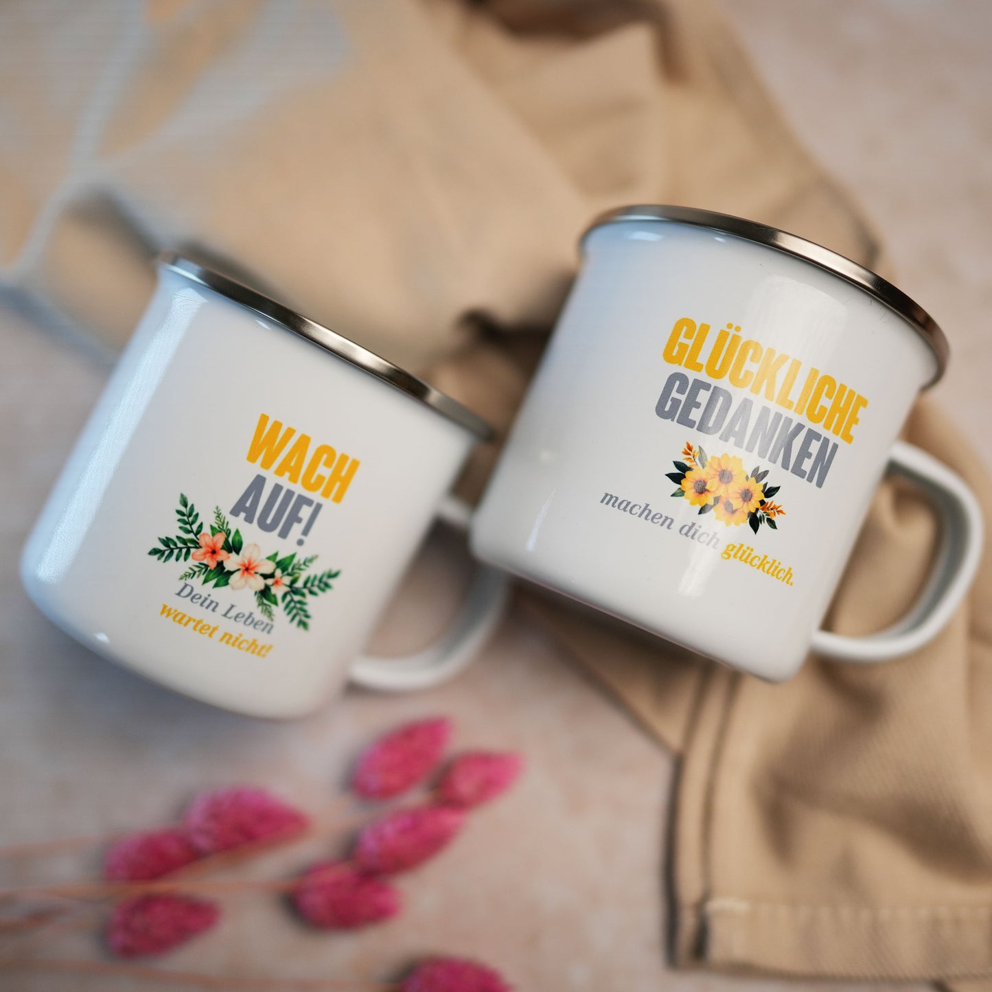 HEUTE ist mein bester Tag - Emaille-Tassen- 2er-Set