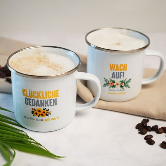 HEUTE ist mein bester Tag - Emaille-Tassen- 2er-Set