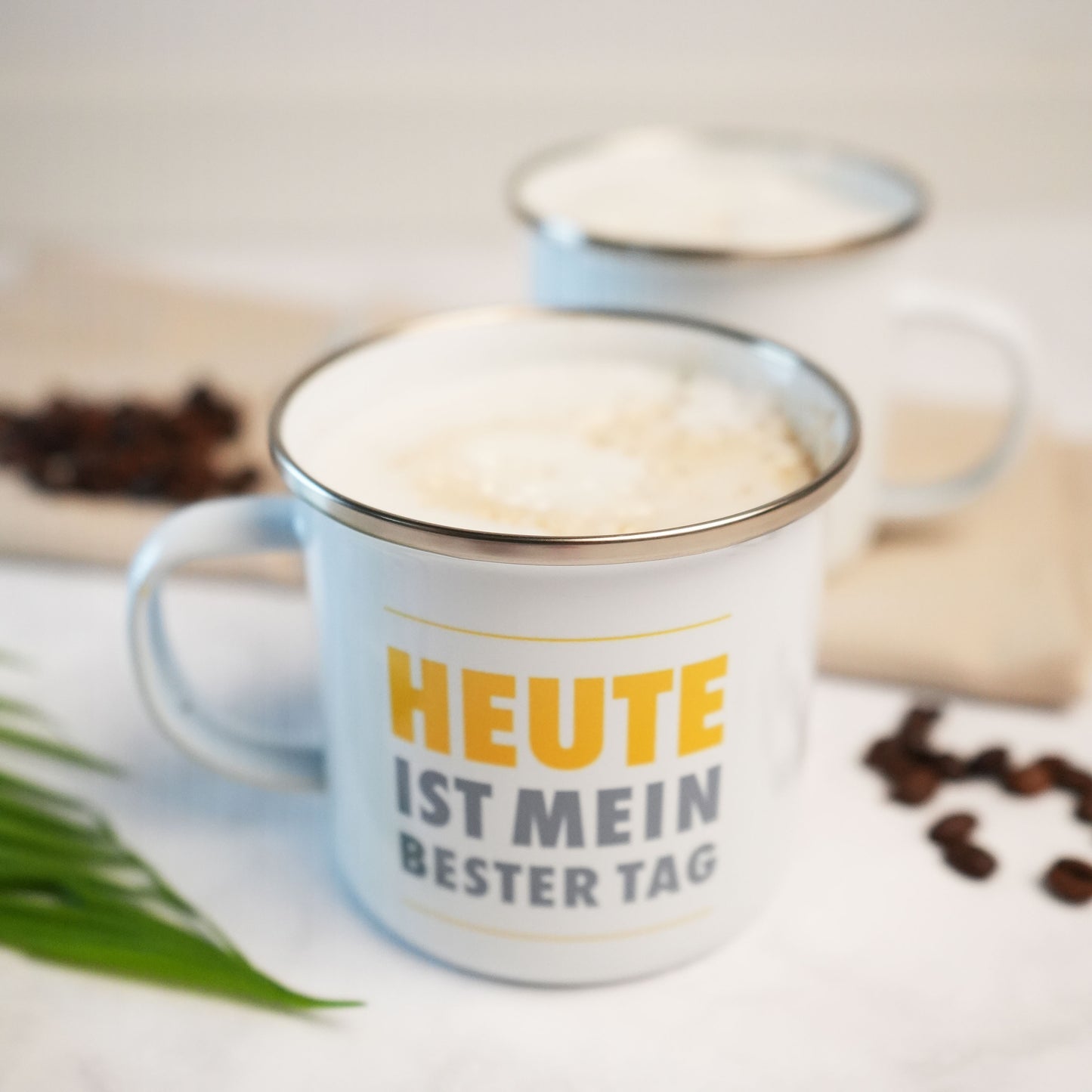 HEUTE ist mein bester Tag - Emaille-Tassen- 2er-Set