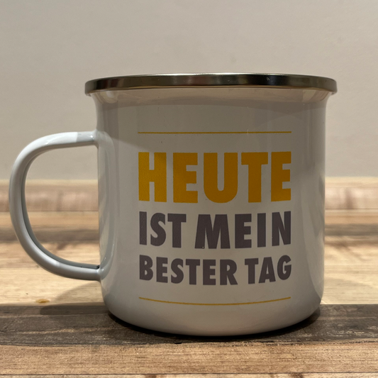 HEUTE ist mein bester Tag - Emaille-Tassen- 2er-Set