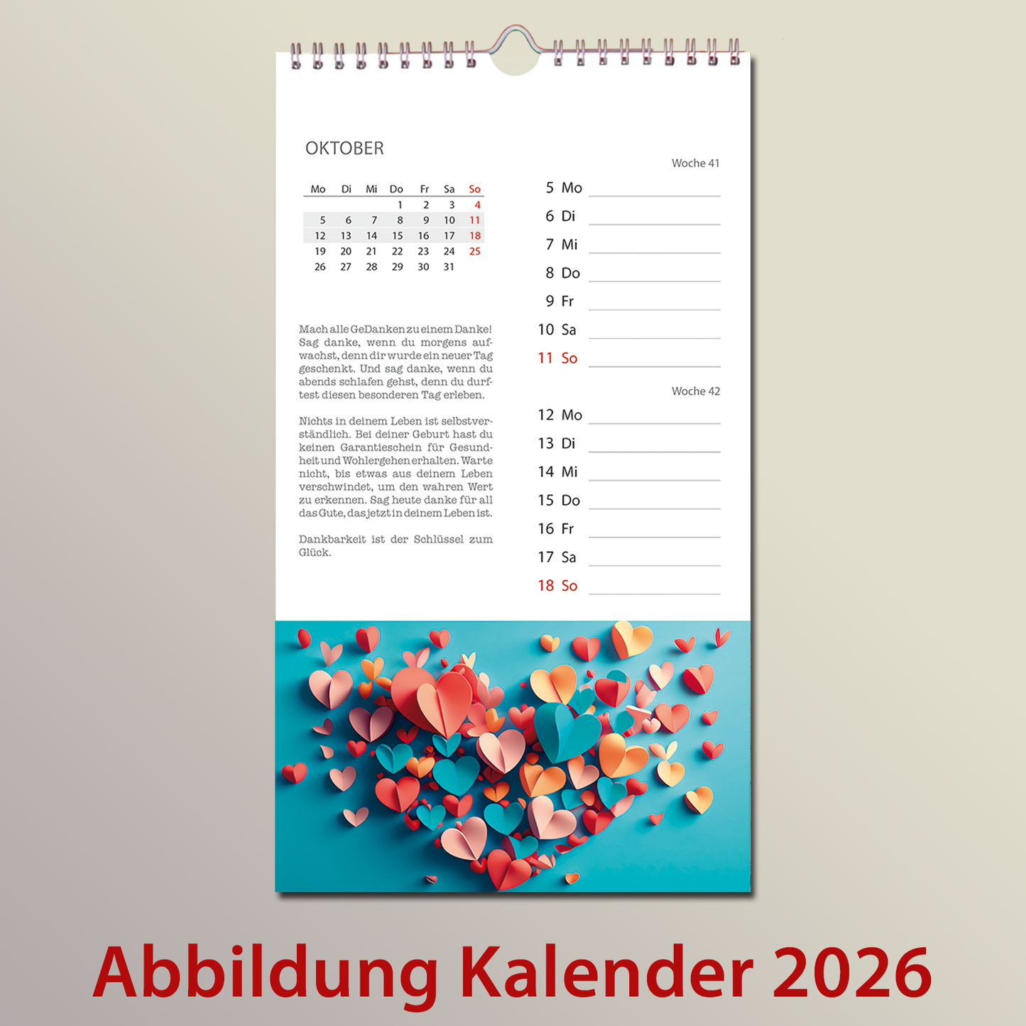 Wochenkalender mit 27 Postkarten
