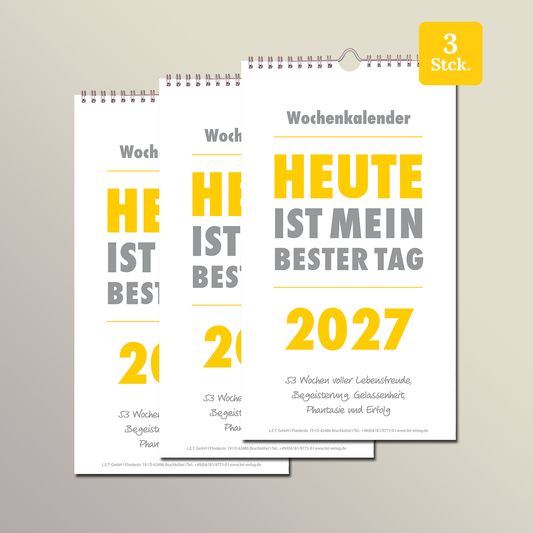 Wochenkalender 2027 mit 27 Postkarten - 3er-Set