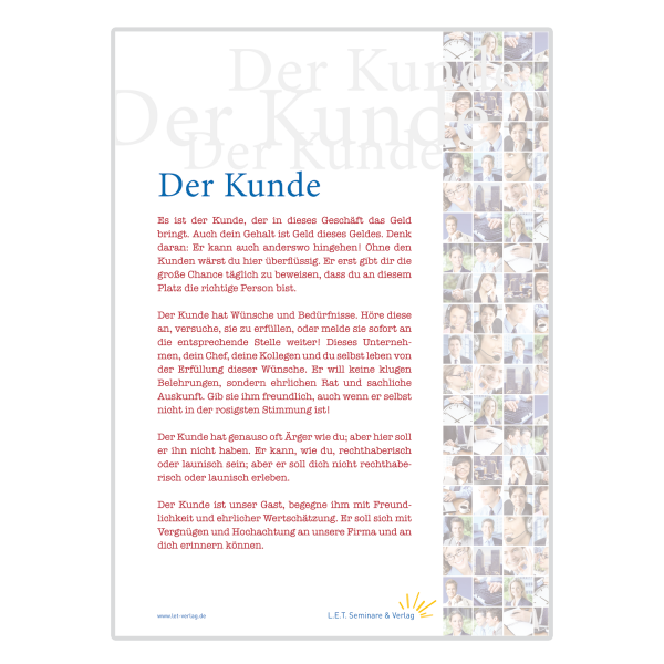 Der Kunde - Credo des Verkaufs